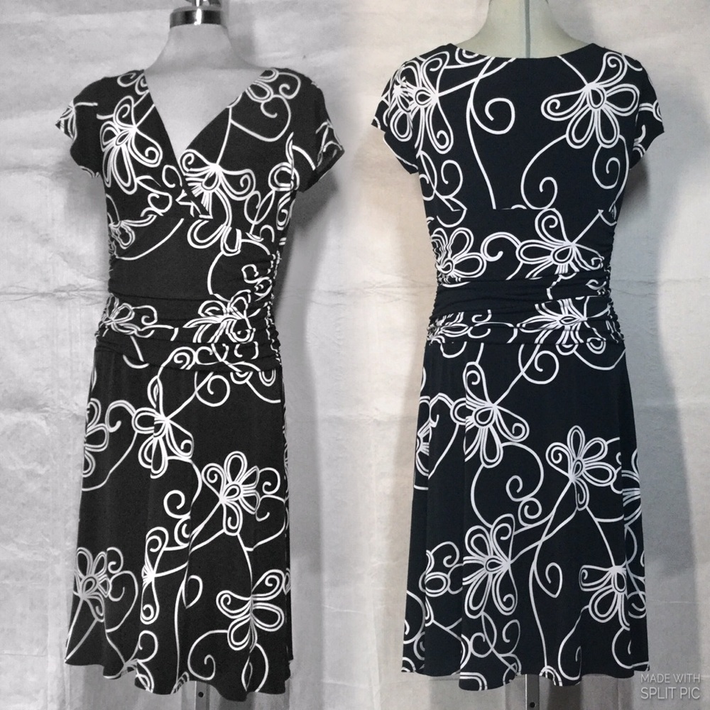London Times, White and Black Summer Dress,